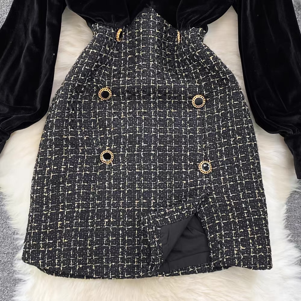 In control motto woolen dress FD103 images